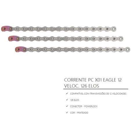 CHAîNE PC X01 EAGLE 126 LINKS 12 VITESSES