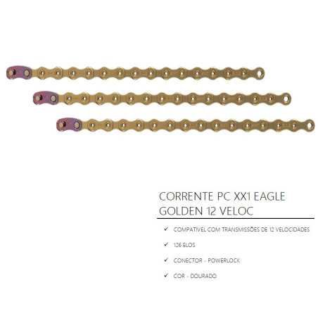 CORRENTE PC XX1 EAGLE OUROEN 126 ELOS 12 VELOC..