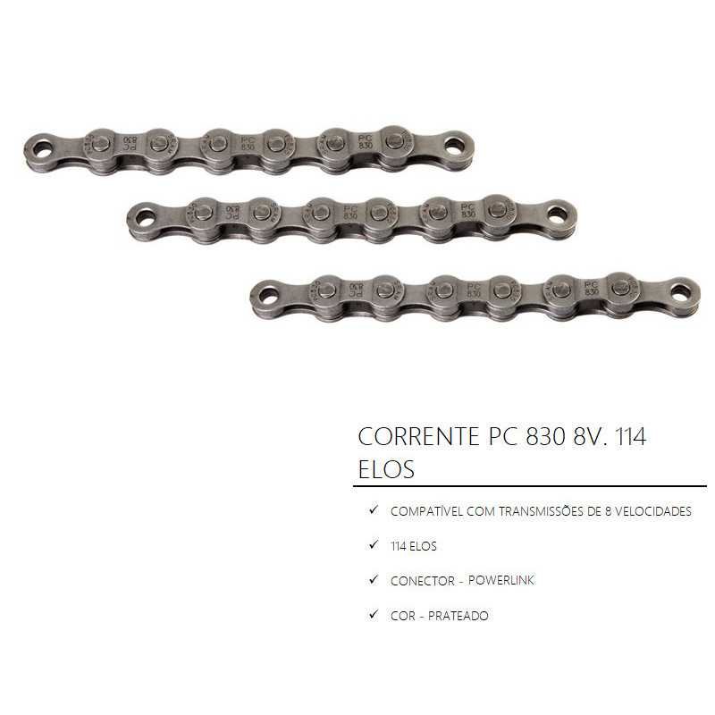 CHAIN PC 830 114 LINKS 8 SPEED CHAIN PC 830 114 LINKS 8 SPEED