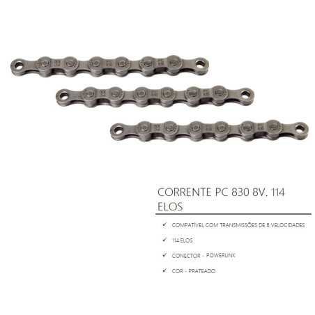 CHAIN PC 830 114 LINKS 8 SPEED