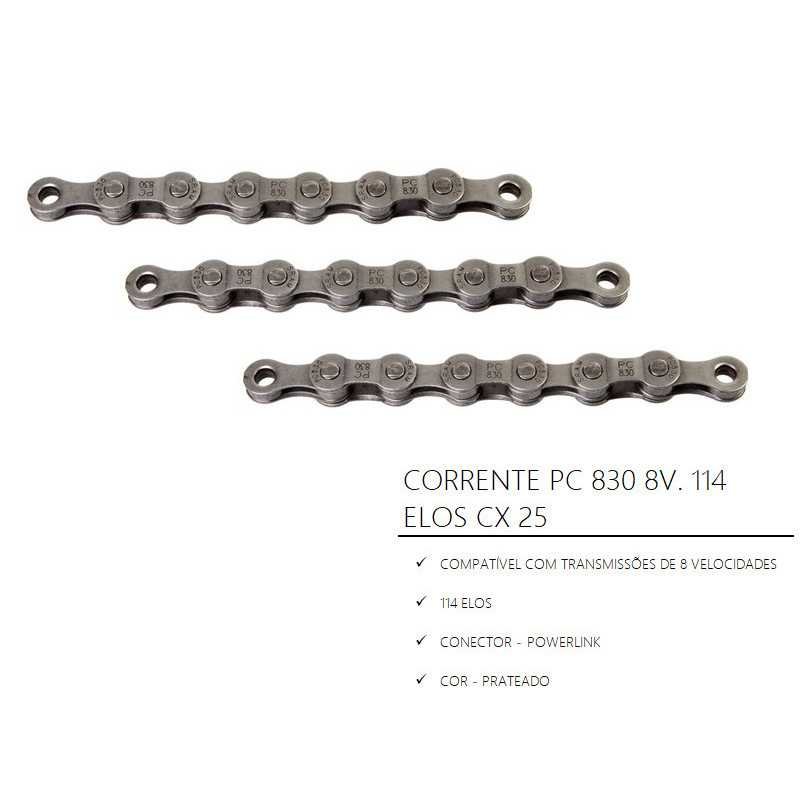 CHAîNE PC 830 114 LINKS 8 VITESSES CX 25 CHAîNE PC 830 114 LINKS 8 VITESSES CX 25