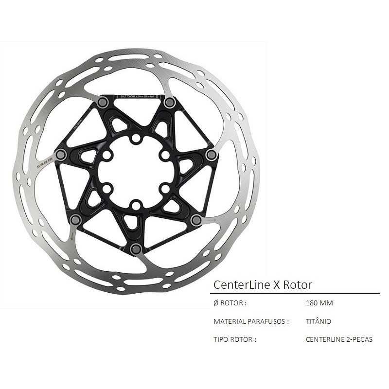 DISC BRAKE CENTERLINE 2 PIECE 180MM BK (INC PARAFUSOS TI)ROUNDED DISC BRAKE CENTERLINE 2 PIECE 180MM BK (INC PARAFUSOS TI)ROUNDED