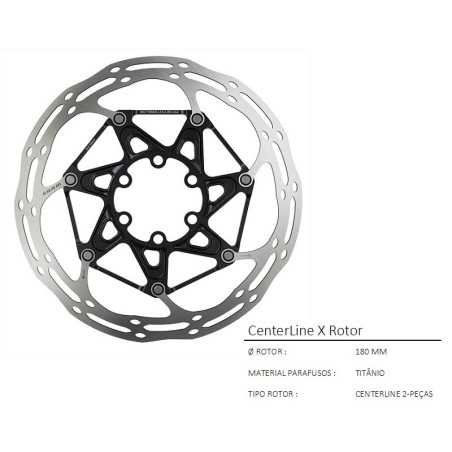 DISC BRAKE CENTERLINE 2 PIECE 180MM BK (INC PARAFUSOS TI)ROUNDED