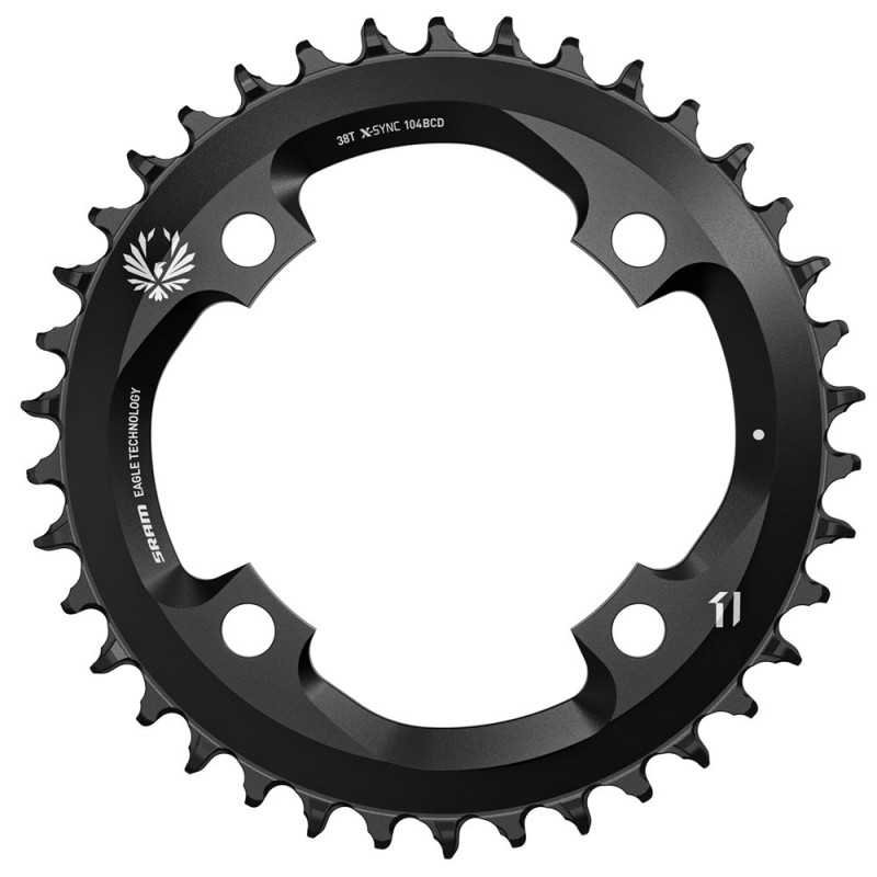 CHAINRING 38T 104 BCD 5MM 12 SPEED STEEL BLACK CHAINRING 38T 104 BCD 5MM 12 SPEED STEEL BLACK
