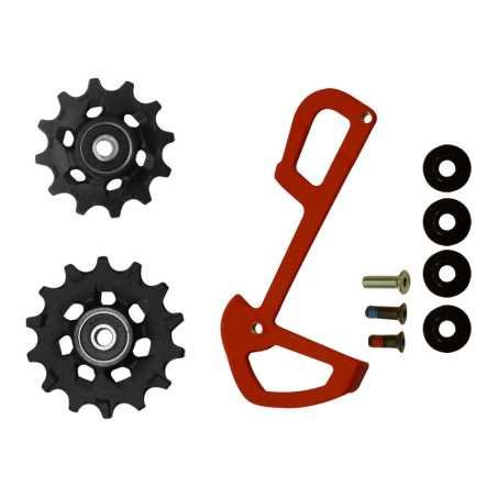 DERAILLEUR PULLEYS X01 EAGLE + INNER CAGE RED