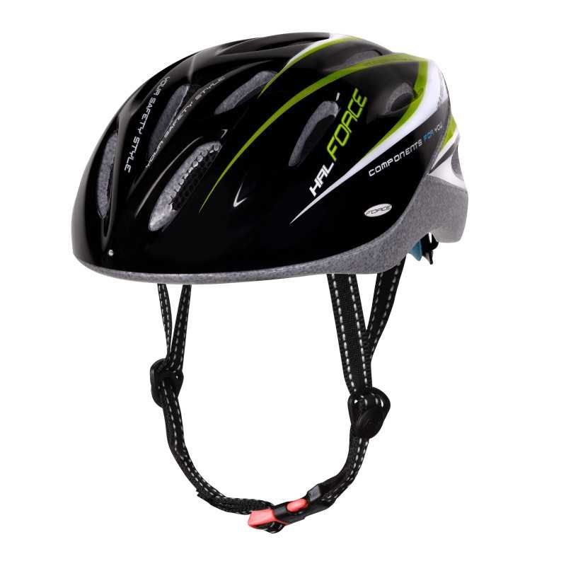 Capacete FORCE HAL PRETO-VERDE-BRANCO