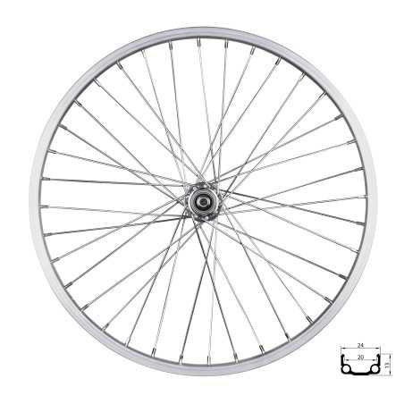 REAR WHEEL RMX 20 406X20 PRATA HUB F80429