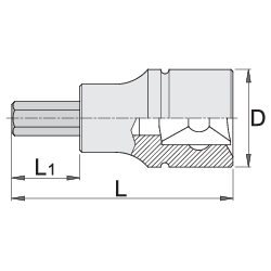 Vaso hexagonal de 3/8" 5