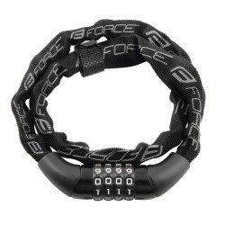 Cadenas code FORCE CHAIN 120cm/4mm Noir