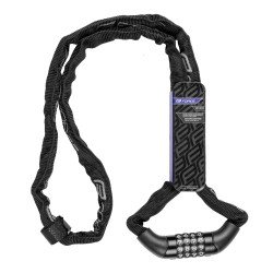 Cadeado código FORCE CHAIN 120cm/4mm Preto