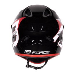 Casque FORCE TIGER downhill noir-rouge-blanc