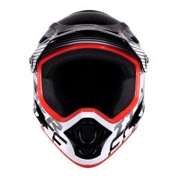 Casque FORCE TIGER downhill noir-rouge-blanc