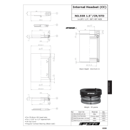 BOÎTIER DE DIRECTION INTÉGRÉ NO.55R 1.5" ACR