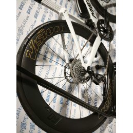 VÉLO MERIDA REACTO 7000 HALO GREEN/PEARL WHITE + STICKER GOLD