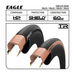 NEUMÁTICO EAGLE 700X28 TLR NEGRO MARRÓN