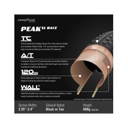 PNEU PEAK SL RACE 29X2,25 TLC PRETO CASTANHO