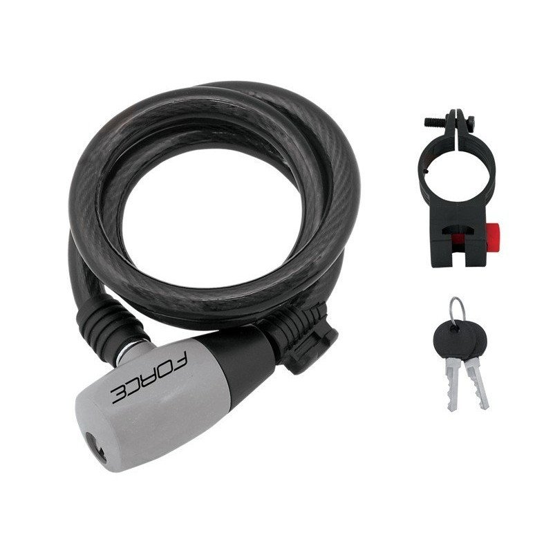 Serrure spirale avec support Force Componentes 120cm/8mm Serrure spirale avec support Force Componentes 120cm/8mm