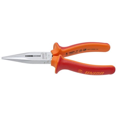 LONG NOSE PLIERS WITH SIDE CUTTER AND PIPE GRIP STRAIGHT 200MM