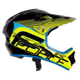 Capacete FORCE TIGER downhill preto-fluo-azul