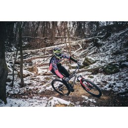 Capacete FORCE TIGER downhill preto-fluo-azul