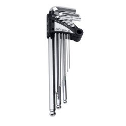 Set of 9 hex wrenches: 1,5/2/2,5/3/4/5/6/8/10 mm
