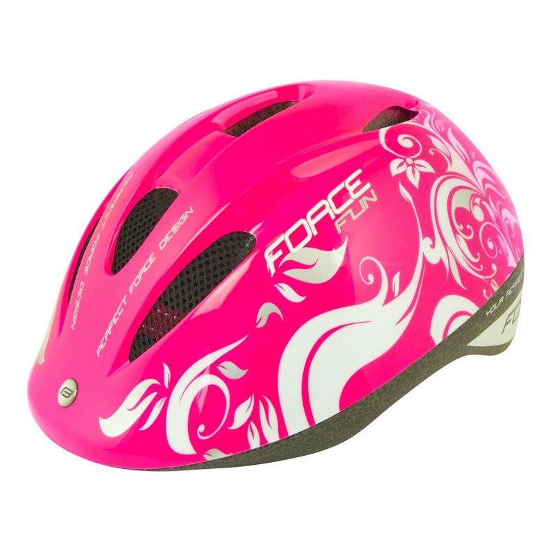 Casque enfant FORCE FUN STRIPES ROSE-BLANC-GRIS Casque enfant FORCE FUN STRIPES ROSE-BLANC-GRIS