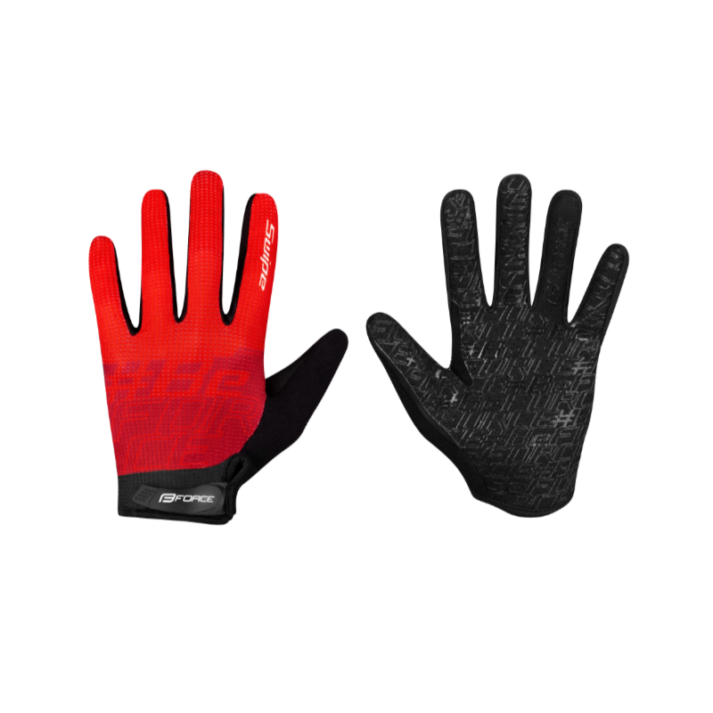 Guantes FORCE MTB SWIPE Summer NEGRO-ROJO