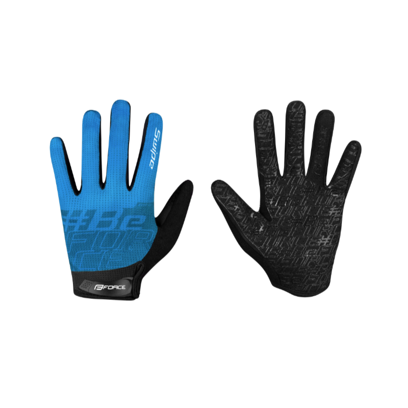 Gloves FORCE MTB SWIPE Summer BLACK-BLUE Gloves FORCE MTB SWIPE Summer BLACK-BLUE