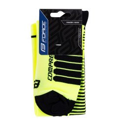Compression Socks FORCE F YELLOW-BLACK