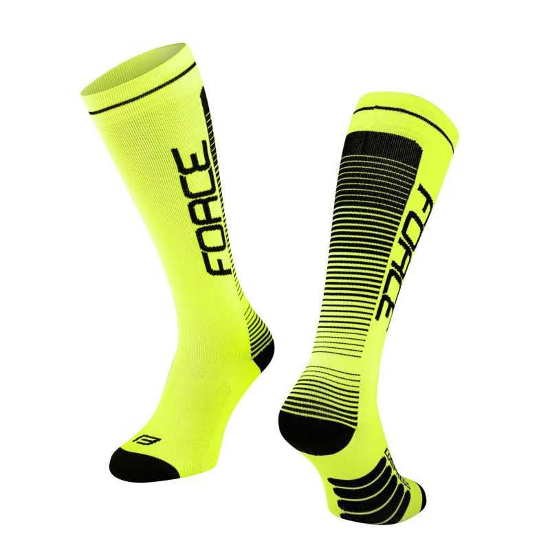 Compression Socks FORCE F YELLOW-BLACK Compression Socks FORCE F YELLOW-BLACK