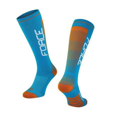 Meias de Compressão FORCE F AZUL-LARANJA