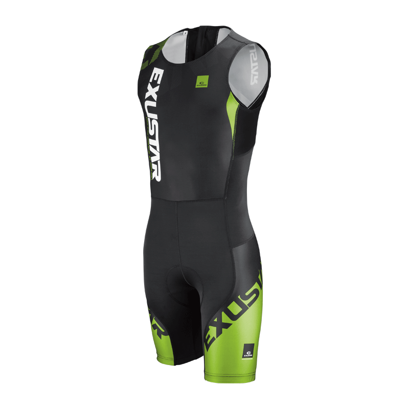 Traje de triatlón EXUSTAR E-CT11 NEGRO-VERDE