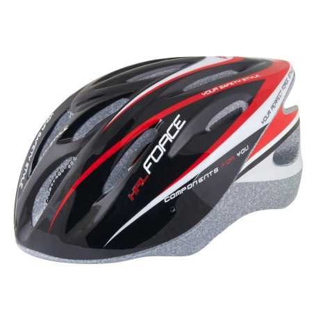 Casque FORCE HAL NOIR-ROUGE-BLANC