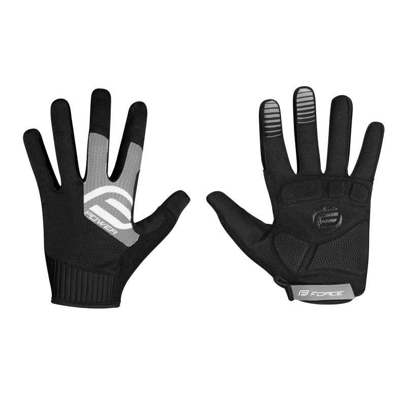 Gloves FORCE MTB POWER BLACK-GRAY Gloves FORCE MTB POWER BLACK-GRAY
