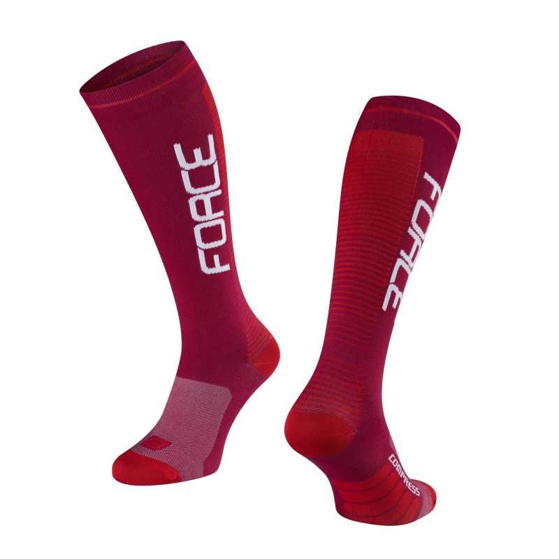 Calcetines de compresión FORCE F COMPRESS ROJO Calcetines de compresión FORCE F COMPRESS ROJO