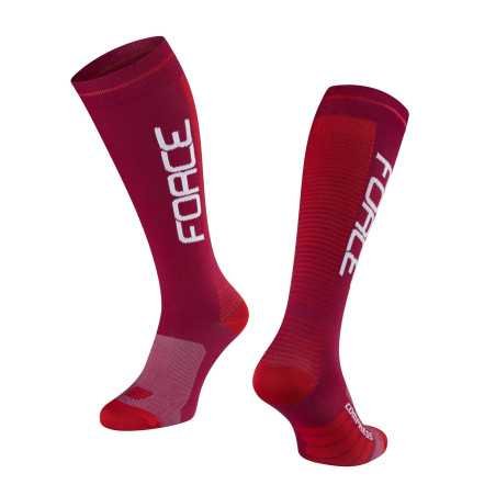 Calcetines de compresión FORCE F COMPRESS ROJO
