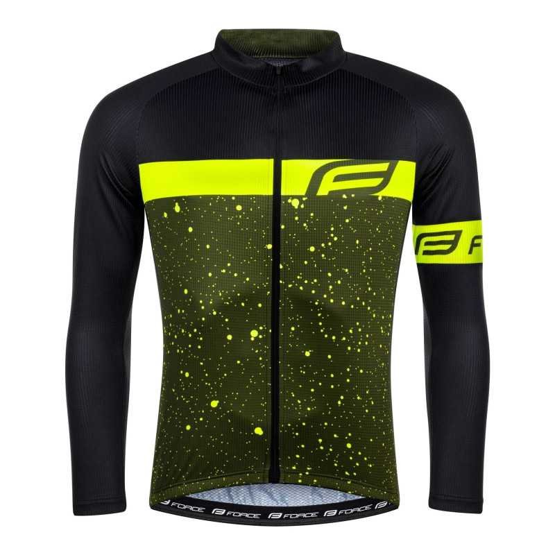 Maillot manches longues FORCE SPRAY NOIR-JAUNE Maillot manches longues FORCE SPRAY NOIR-JAUNE