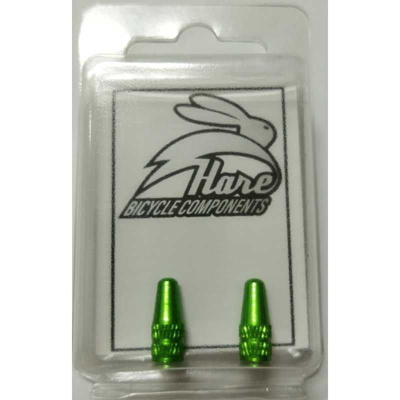 Valve Cap Presta (pair) Hare Bicycle Components GREEN