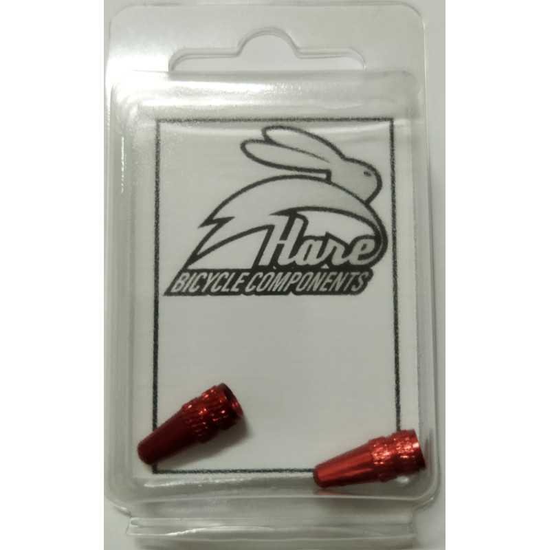 Valve Cap Presta (pair) Hare Bicycle Components RED