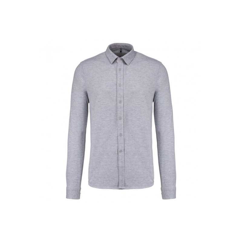 K508 - Camisa em malha piqué de manga comprida
